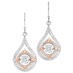 Silver White Rose Earring
