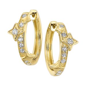 14Kt Yellow Gold Diamond 1/5Ctw Earring
