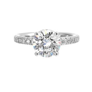 14Kt White Semi Mount 3/8Ctw For 2Ctw Round Center