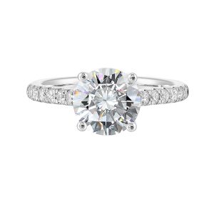 14Kt White Semi Mount 1/2Ctw For 2Ctw Round Center
