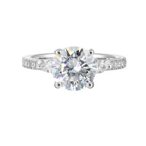 14Kt White Semi Mount 3/8Ctw For 2Ctw Round Center