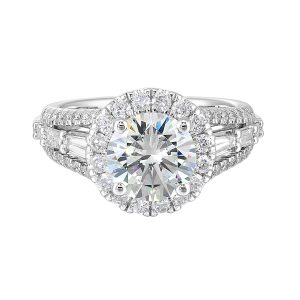 14Kt White Semi Mount 1Ctw For 2Ctw Round Center