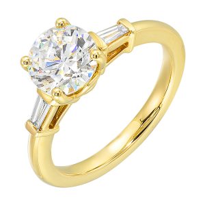 14Kt Yellow Semi Mount 1/8Ctw For 2Ct Round Center