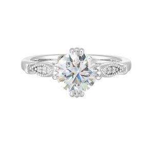 14Kt White Semi Mount 1/4Ctw For 1 1/2Ctw Round Center
