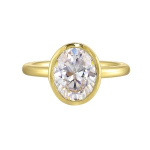 14Kt Yellow Semi Mount For 2 1/2Ct Oval Center