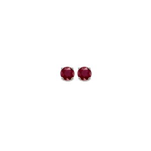 14Kt White Gold Created-Ruby 1/4Ctw Earring