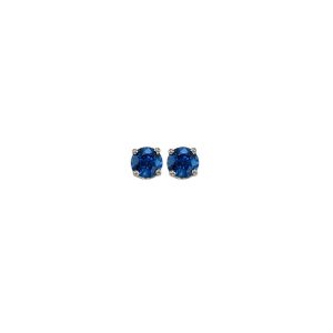 14Kt White Gold Created-Sapphire 1/4Ctw Earring