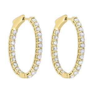 14Kt Yellow Gold Diamond 3Ctw Earring