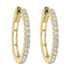 14Kt Yellow Gold Diamond 3/4Ctw Earring