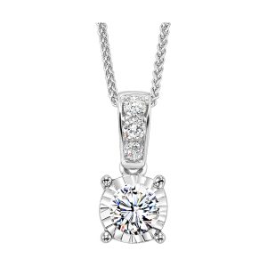 14Kt White Gold Diamond 1/3Ctw Pendant
