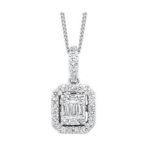 14Kt White Gold Diamond 1/4Ctw Pendant
