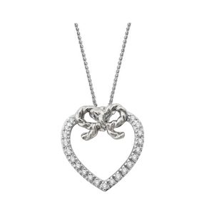 14Kt White Gold Diamond 1/12Ctw Pendant