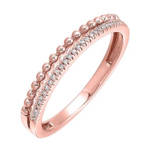 14Kt Rose Gold Diamond 1/20Ctw Ring
