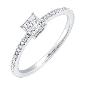 10Kt White Gold Diamond 1/5Ctw Ring