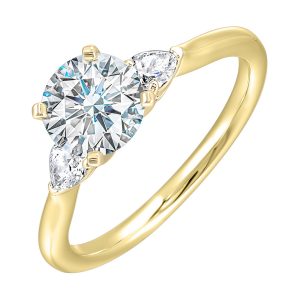 14Kt Yellow Semi Mount 1/2Ctw For 2Ctw Round Center