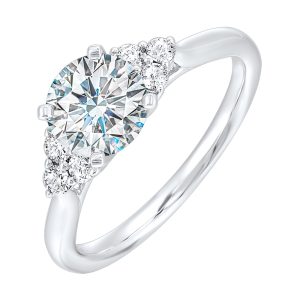14Kt White Semi Mount 1/5Ctw For 2Ctw Round Center