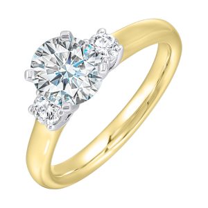 14Kt Yellow Semi Mount 1/4Ctw For 1 1/2Ctw Round Center