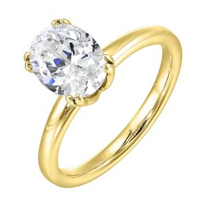 14Kt Yellow Semi Mount For 1 1/2Ctw Oval Center