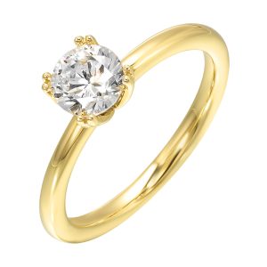 14Kt Yellow Semi Mount For 2Ct Round Center