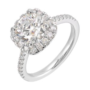 14Kt White Semi Mount 1/2Ctw For 2Ctw Round Center