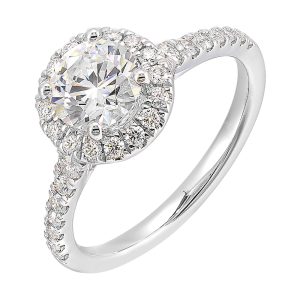 14Kt White Semi Mount 1/2Ctw For 1Ctw Round Center